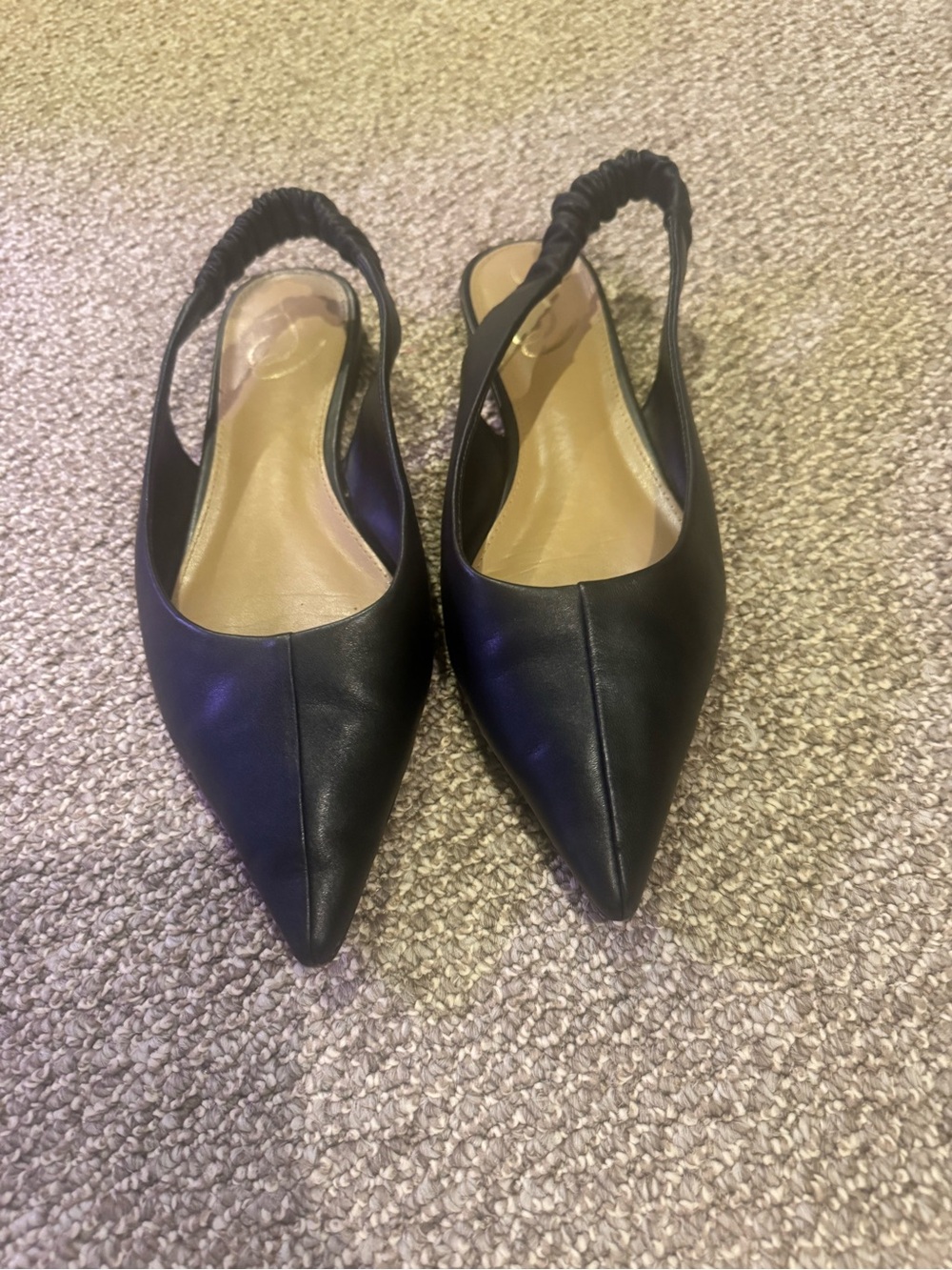 Sam Edelman Black Pointed Slingback Flats